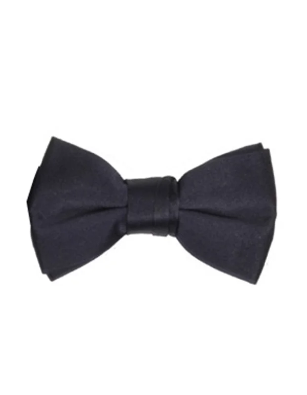 premium silk wedding tie ideas for men-Solid Black Bow Tie