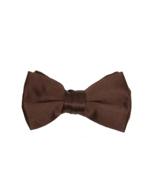 trendy silk necktie colors for office meetings-Chocolate Brown Bow Tie