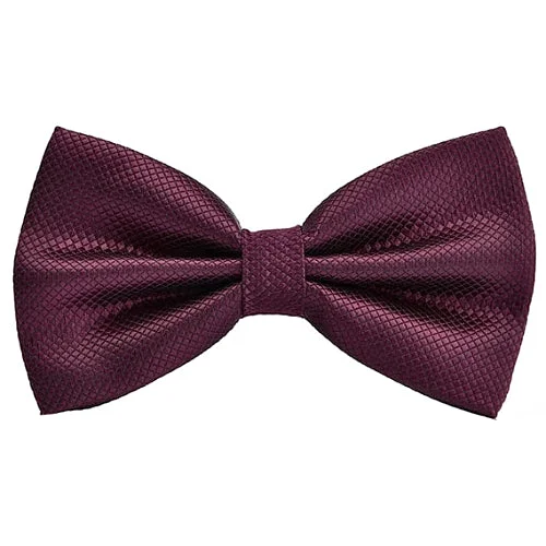 premium silk necktie sets for weddings-Classy Men Burgundy Deluxe Pre-Tied Bow Tie