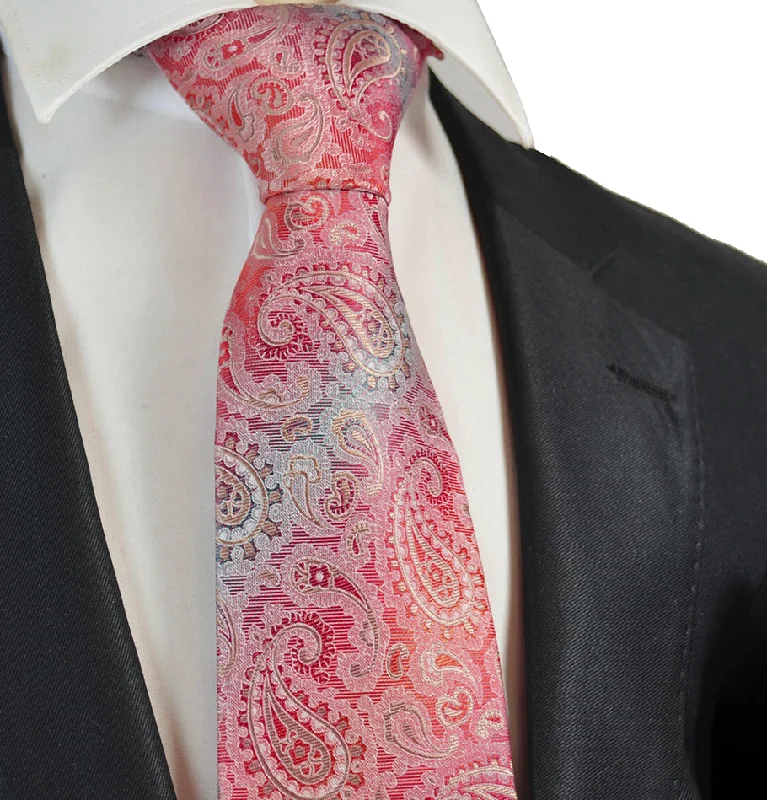 designer silk wedding necktie patterns-Burgundy Paisley Men's Necktie