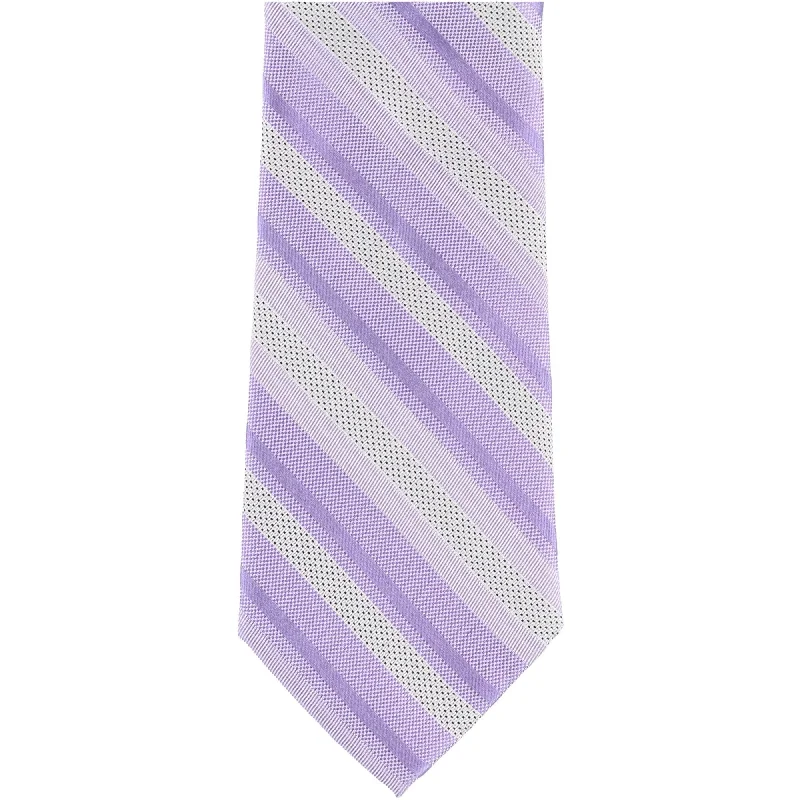 affordable silk necktie ideas for weddings-Calvin Klein Mens Woven Stripe Self-tied Necktie, Purple, One Size - One Size