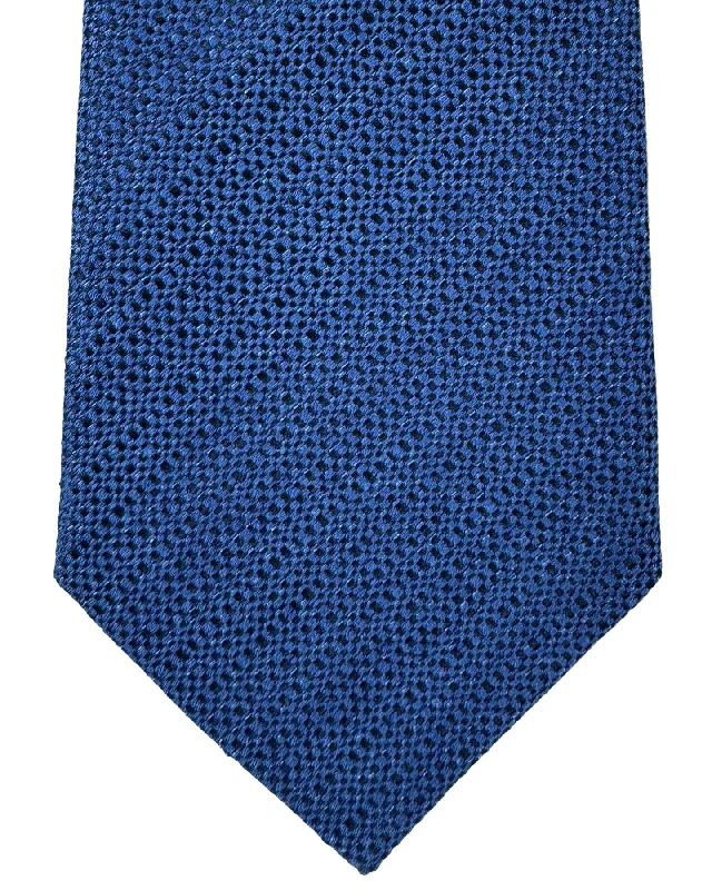 best silk necktie colors for office wear-Canali Tie Dark Blue Micro Pattern - Hand Made In Italy