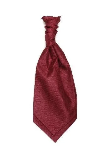 best silk wedding necktie designs for men-Children's Polyester Shantung Ruche Tie - Claret Red