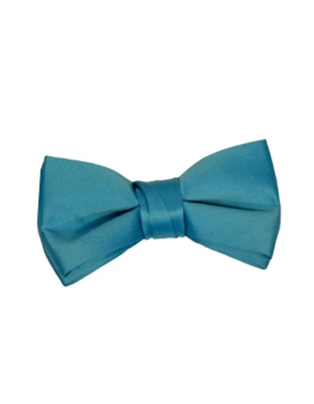 stylish silk wedding tie options for men-Teal Green Bow Tie