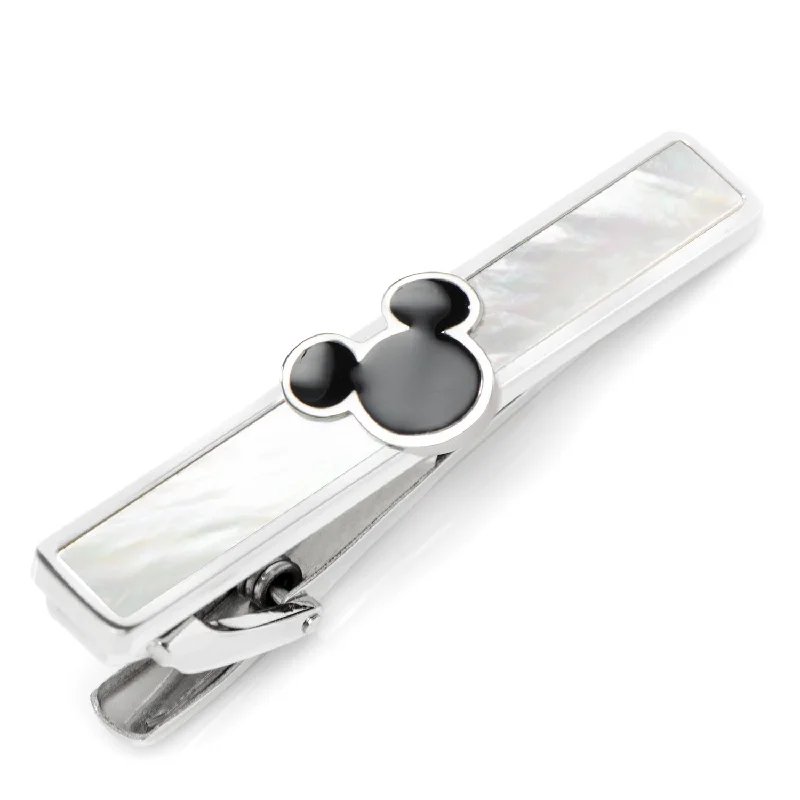 stylish silk necktie designs for office meetings-Mickey Mouse Mother of Pearl Tie Clip