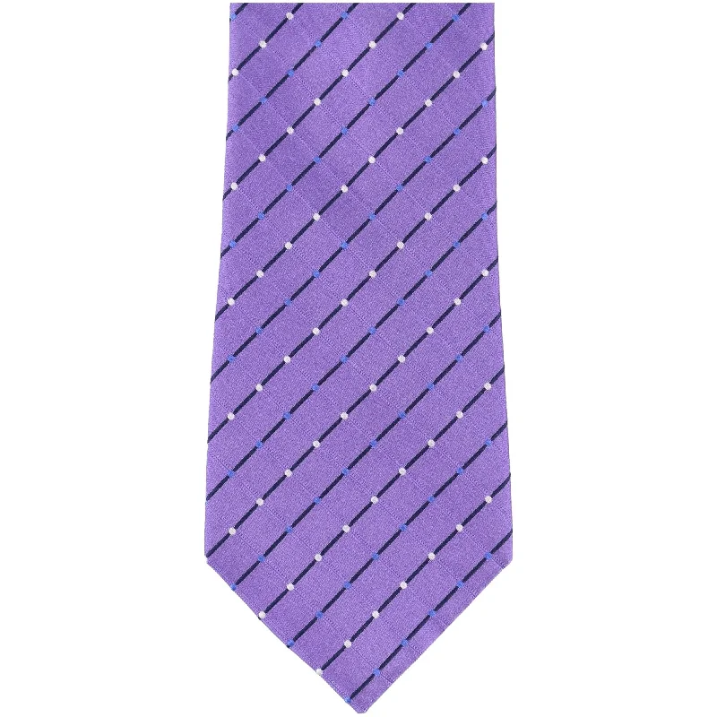 best silk necktie combinations for weddings-Geoffrey Beene Mens City Grid Self-tied Necktie, Purple, One Size - One Size