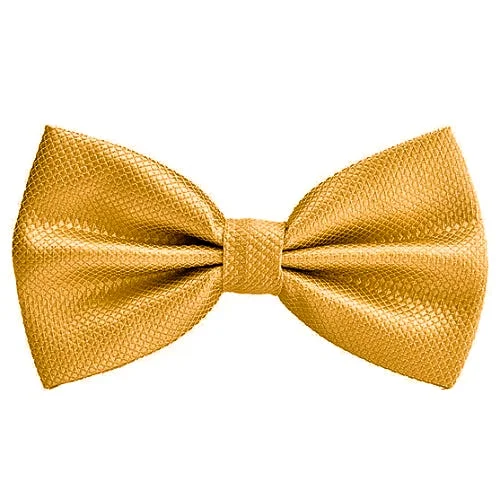 luxury silk necktie patterns for wedding celebrations-Classy Men Gold Deluxe Pre-Tied Bow Tie