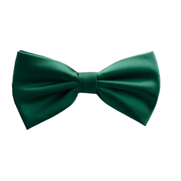 vibrant silk bow ties for wedding celebrations-Classy Men Green Silk Pre-Tied Bow Tie