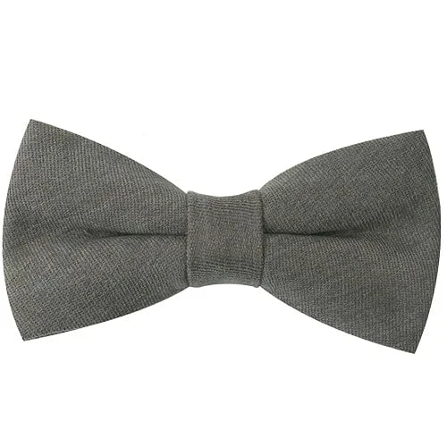 vibrant silk necktie colors for corporate wear-Classy Men Grey Cotton Pre-Tied Bow Tie