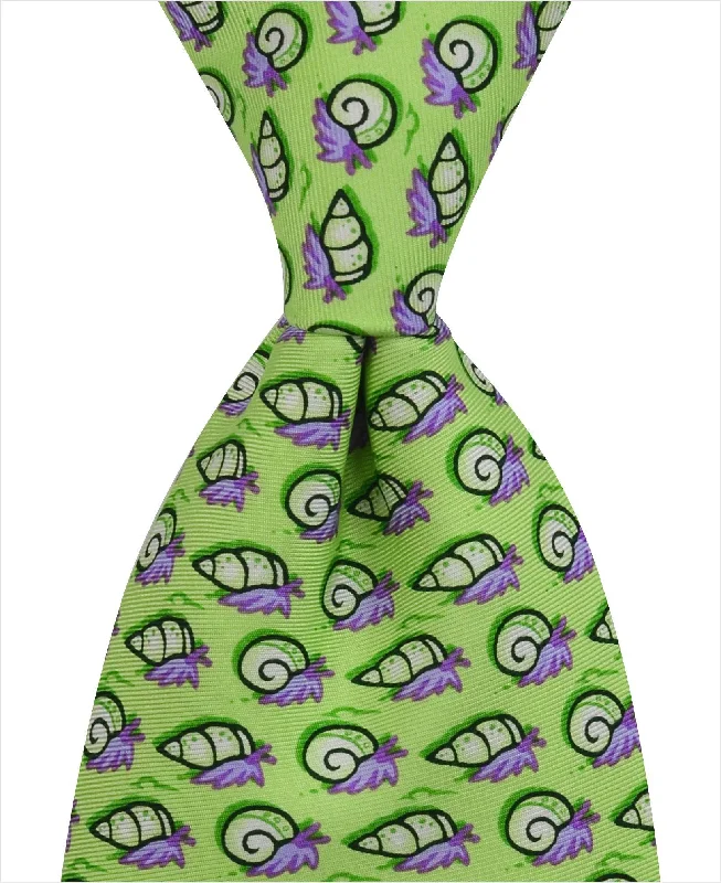 best silk wedding necktie designs for men-Hermit Crab Tie - Green