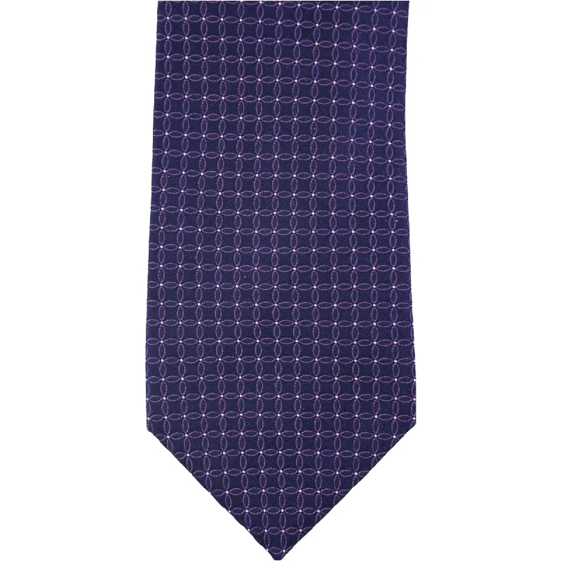 affordable silk necktie options for office wear-Hilditch & Key Mens Circles Self-tied Necktie, Purple, One Size - One Size