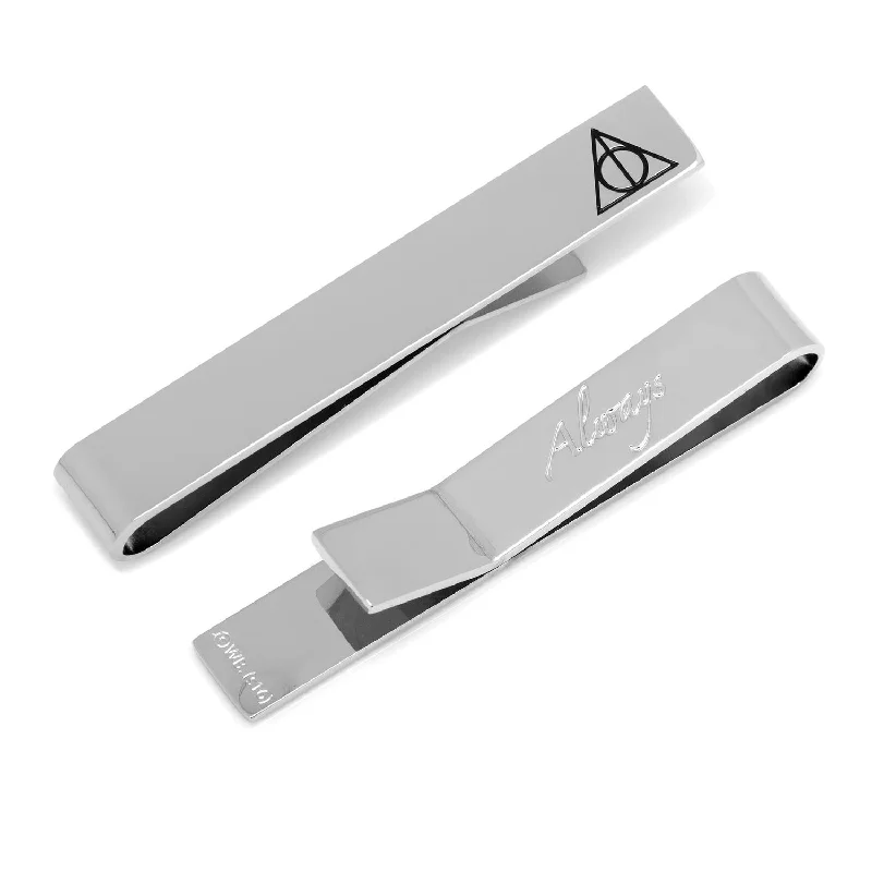 affordable silk necktie combinations for wedding events-Deathly Hallows "Always" Hidden Message Tie Bar