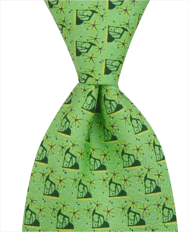 stylish silk necktie sets for business events-Iron Horse Oilfield Tie - Green