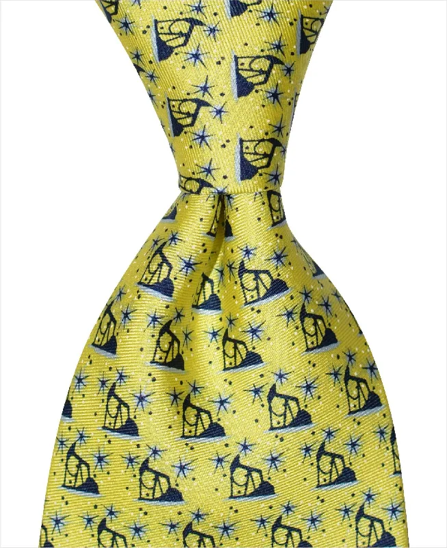 trendy silk necktie combinations for corporate events-Iron Horse Oilfield Tie - Yellow