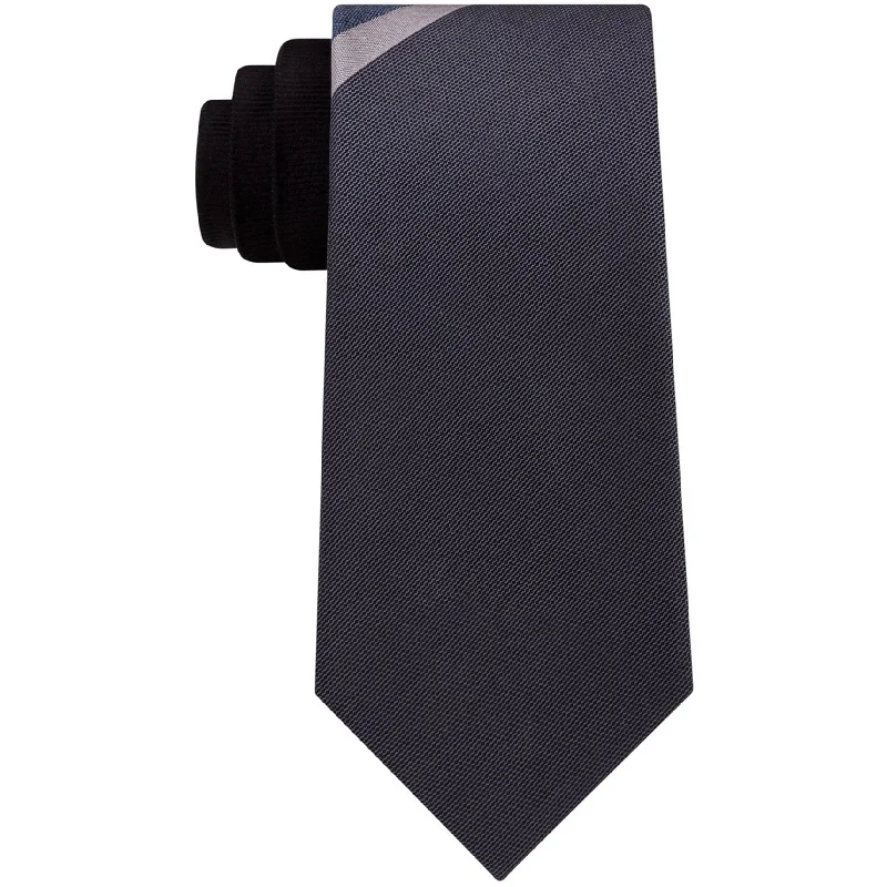 affordable silk necktie colors for office meetings-Kenneth Cole Mens Indigo Panel Self-tied Necktie, Black, One Size - One Size