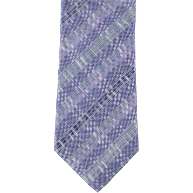 luxurious silk wedding necktie sets-Kenneth Cole Mens Jacob Plaid Self-tied Necktie, Purple, One Size - One Size