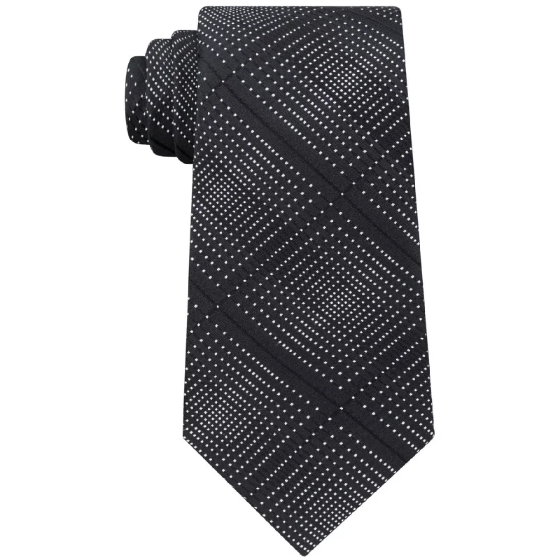 stylish silk necktie ideas for wedding events-Kenneth Cole Mens Optical Self-tied Necktie, Black, One Size - One Size