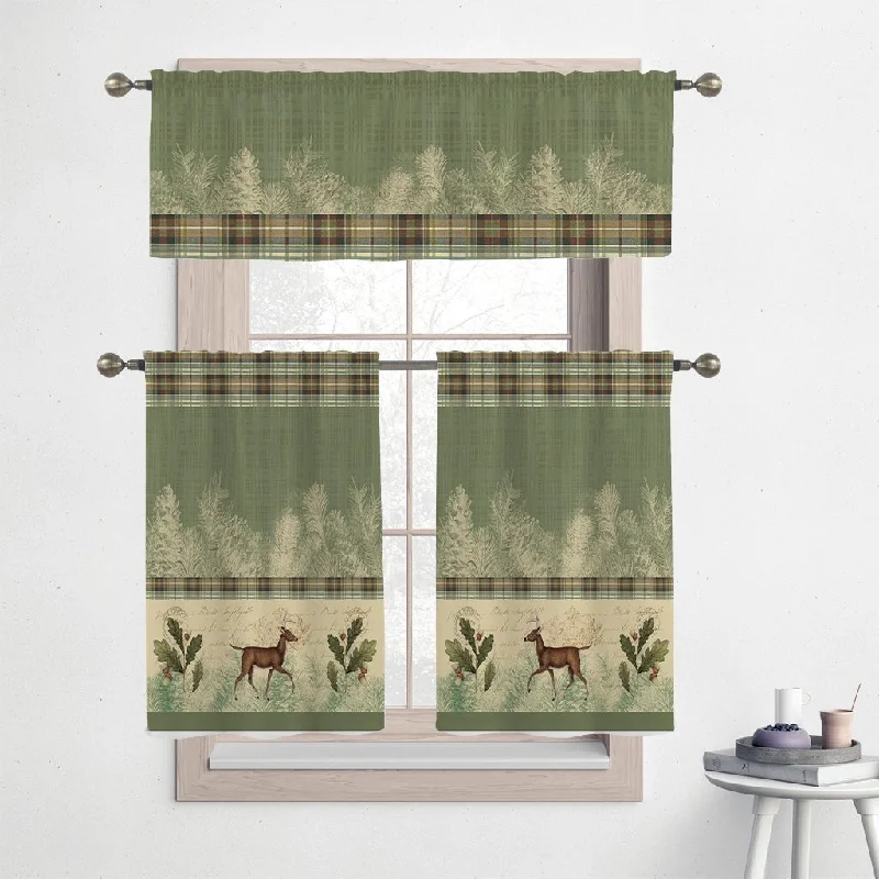 designer silk necktie designs for office wear-Laural Home Wild Garden 36" Kitchen Curtain Valance and Tiers Set