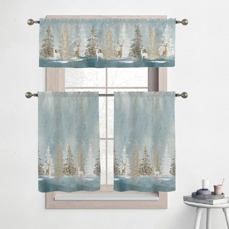 trendy silk necktie ideas for weddings-Laural Home Winter Wonderland 36" Kitchen Curtain Valance and Tier Set