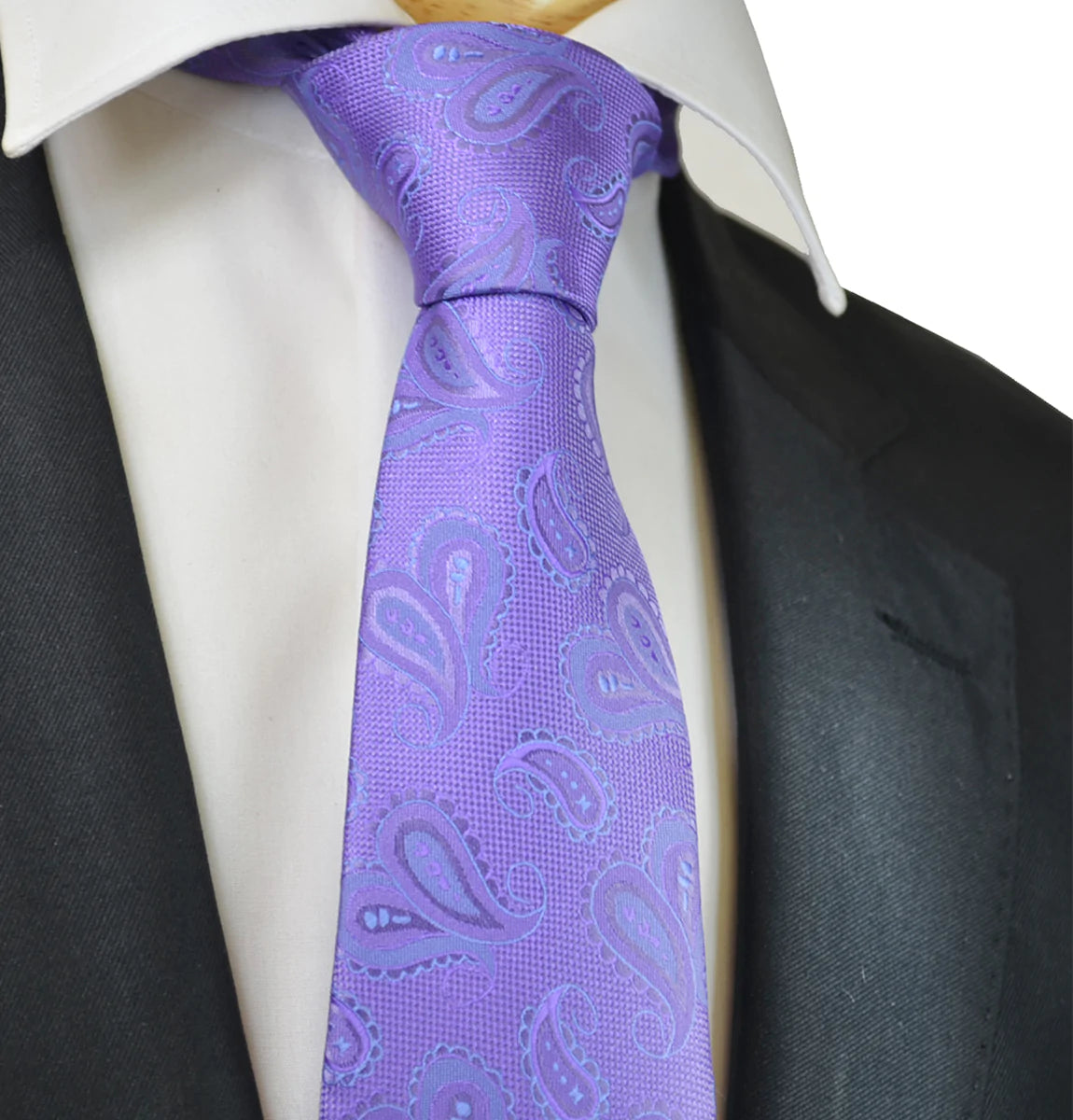 best silk necktie colors for office wear-Purple Artisan Paisley Mens Tie