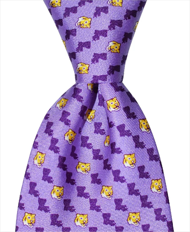 luxury silk necktie combinations for wedding celebrations-Louisiana Tiger Tie - Purple