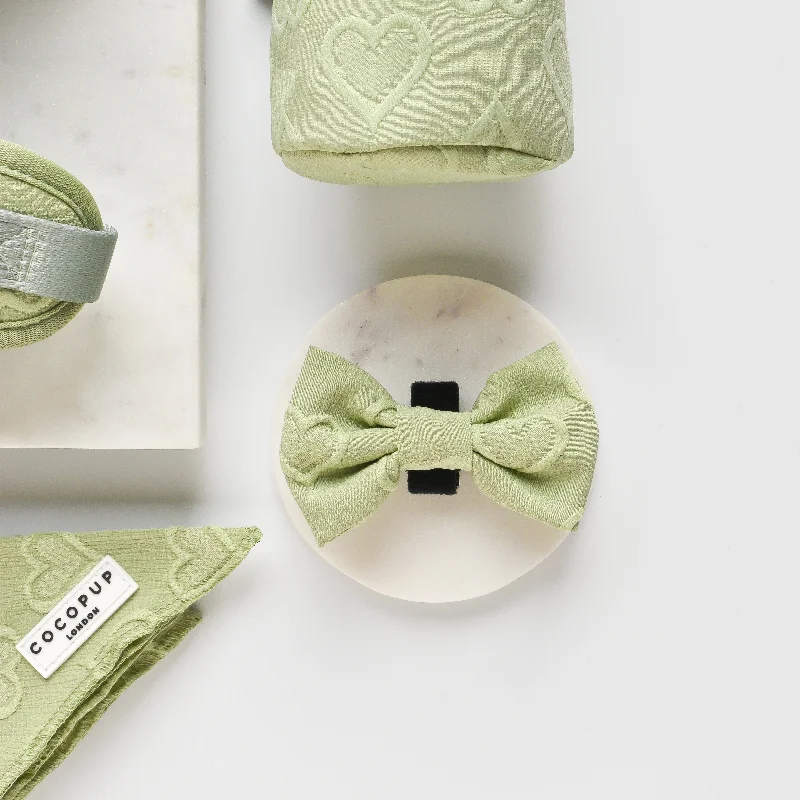 unique silk bow ties for office wear-Luxe Bow Tie - Sage Heart