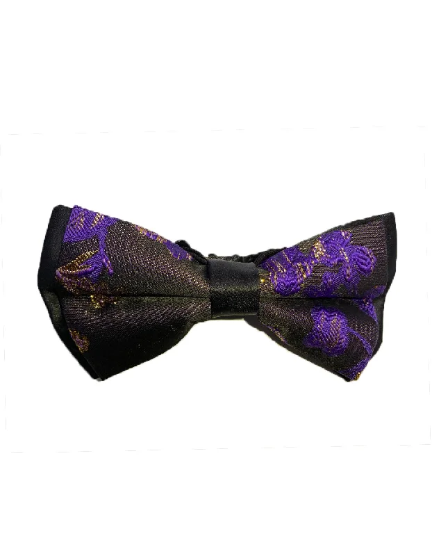 affordable silk necktie ideas for weddings-Matching Empire Purple Bowtie