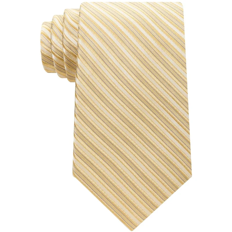 luxurious silk necktie designs for corporate wear-Michael Kors Mens Ribbed Self-tied Necktie, Yellow, One Size - One Size