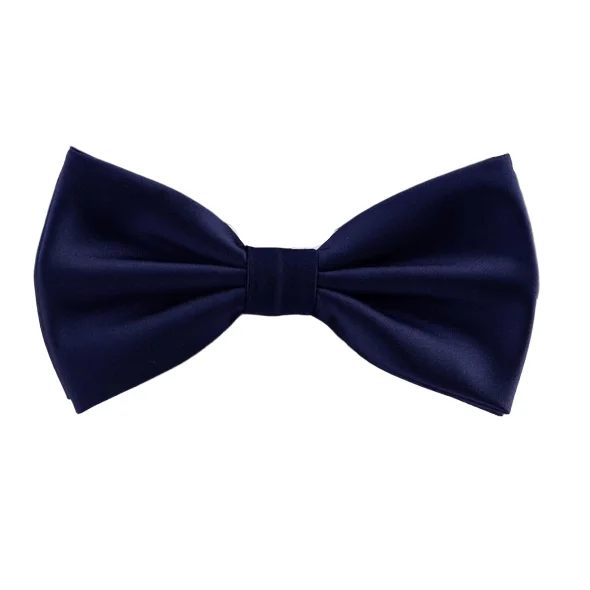 stylish silk necktie sets for office meetings-Classy Men Navy Blue Silk Pre-Tied Bow Tie