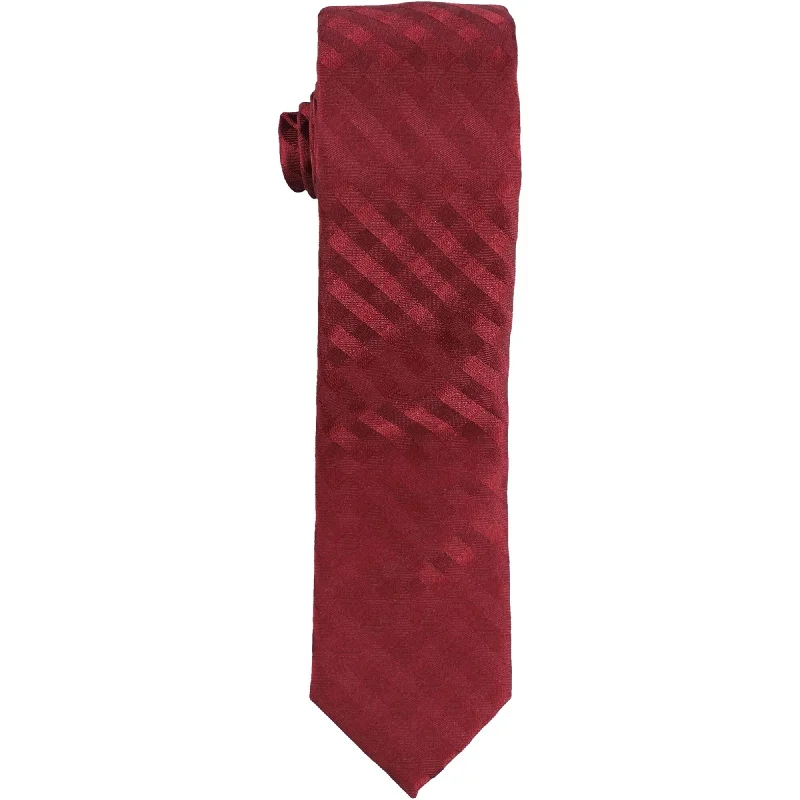 trendy silk necktie designs for weddings-Original Penguin Mens Wefald Skinny Check Self-tied Necktie, Red, One Size - One Size