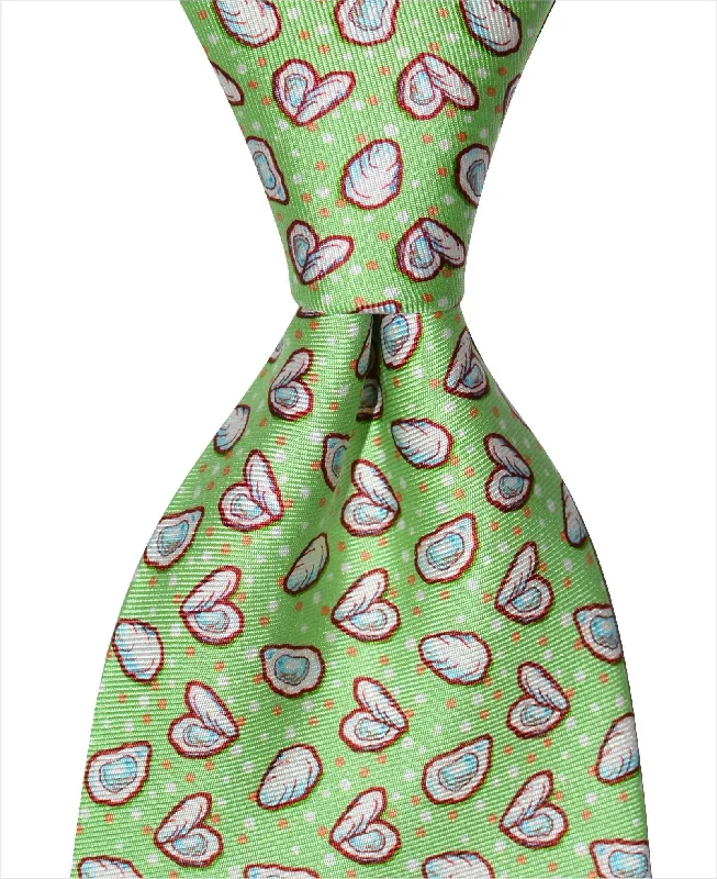 premium silk necktie combinations for office wear-Oyster & Pearl Tie - Green