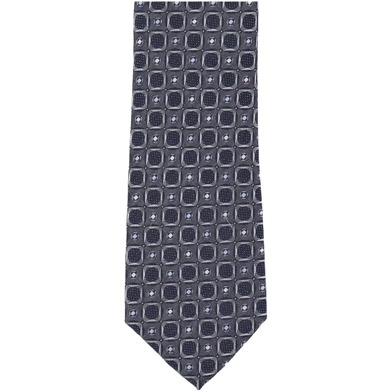 affordable silk necktie ideas for wedding celebrations-Perry Ellis Mens Geometric Self-tied Necktie, Multicoloured, Short (under 57 in.) - Short (under 57 in.)