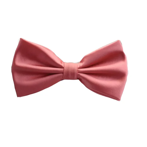 designer silk wedding necktie ideas for men-Classy Men Pink Silk Pre-Tied Bow Tie