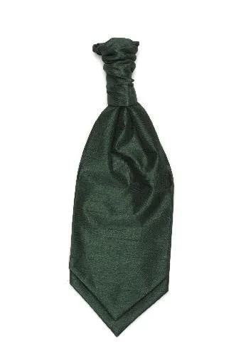 high-end silk necktie ideas for office meetings-Polyester Shantung Ruche Tie - Bottle Green