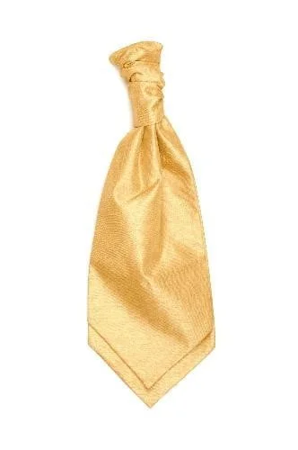 premium silk necktie combinations for office wear-Polyester Shantung Ruche Tie - Champagne