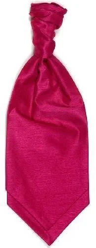 affordable silk necktie options for weddings-Polyester Shantung Ruche Tie - Fuschia