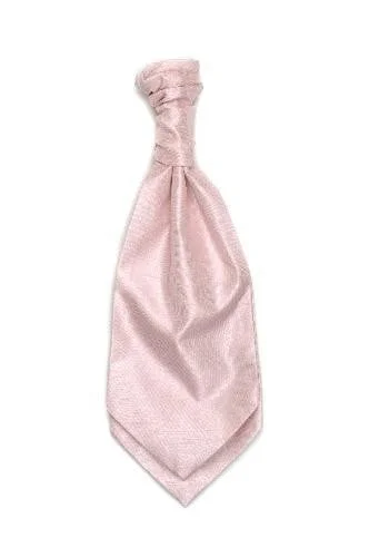 affordable silk wedding tie options for men-Polyester Shantung Ruche Tie - Pink