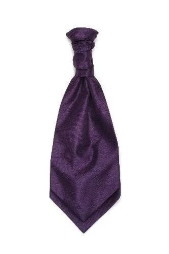 premium silk bow ties for business wear-Polyester Shantung Ruche Tie - Purple