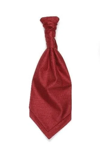 premium silk necktie designs for office wear-Polyester Shantung Ruche Tie - Red