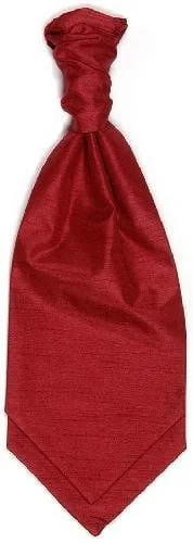 classic silk wedding necktie colors for men-Polyester Shantung Ruche Tie - Wine Red