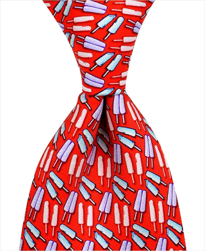 stylish silk necktie colors for office wear-Popsicle Tie - Red