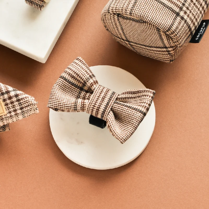 premium silk necktie designs for office wear-Pup Plaid Bow Tie