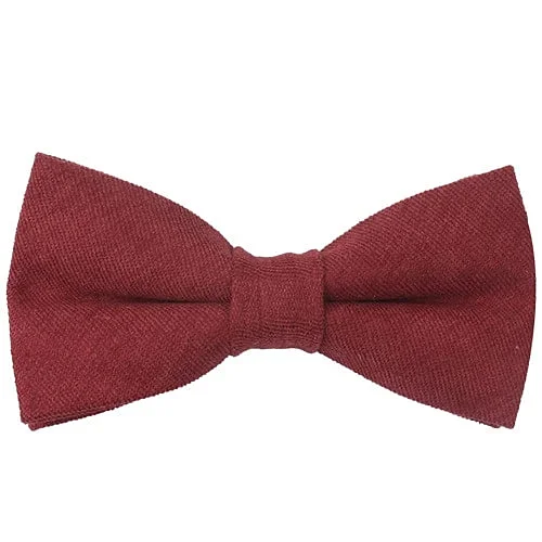 premium silk bow ties for business wear-Classy Men Red Cotton Pre-Tied Bow Tie