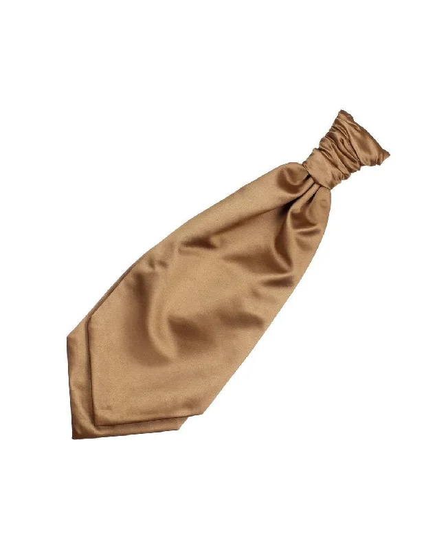 stylish silk wedding necktie sets for men-Ruche Tie - New Gold