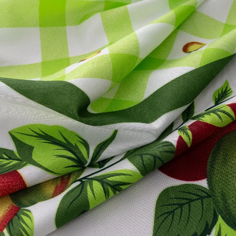 slim silk necktie options for weddings-Ruffle Apple Tier and Valance Kitchen Curtain Set