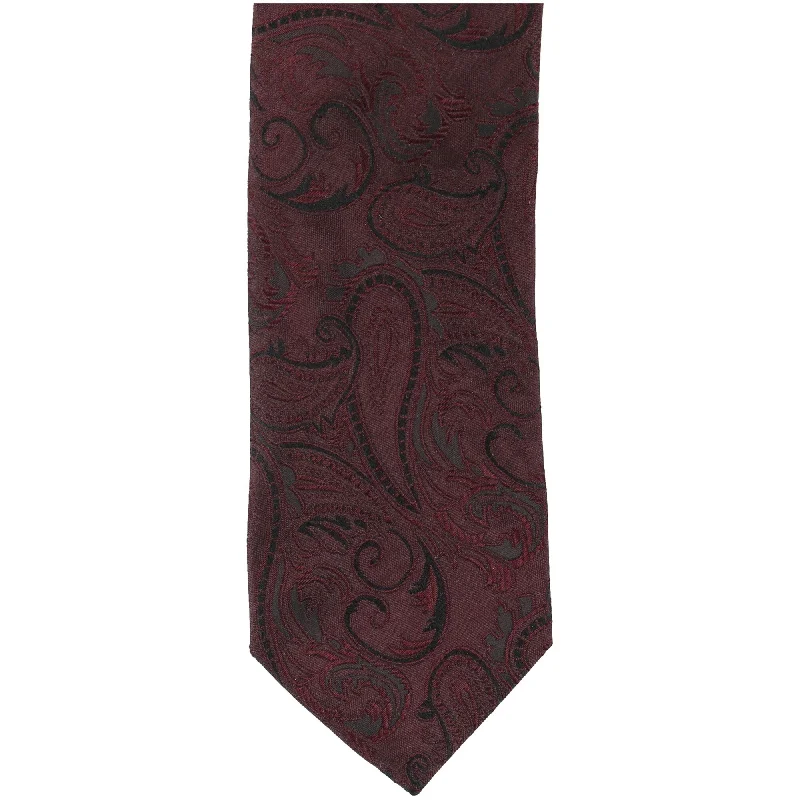 premium silk necktie combinations for weddings-Ryan Seacrest Mens Paisley Self-tied Necktie, Red, One Size - One Size