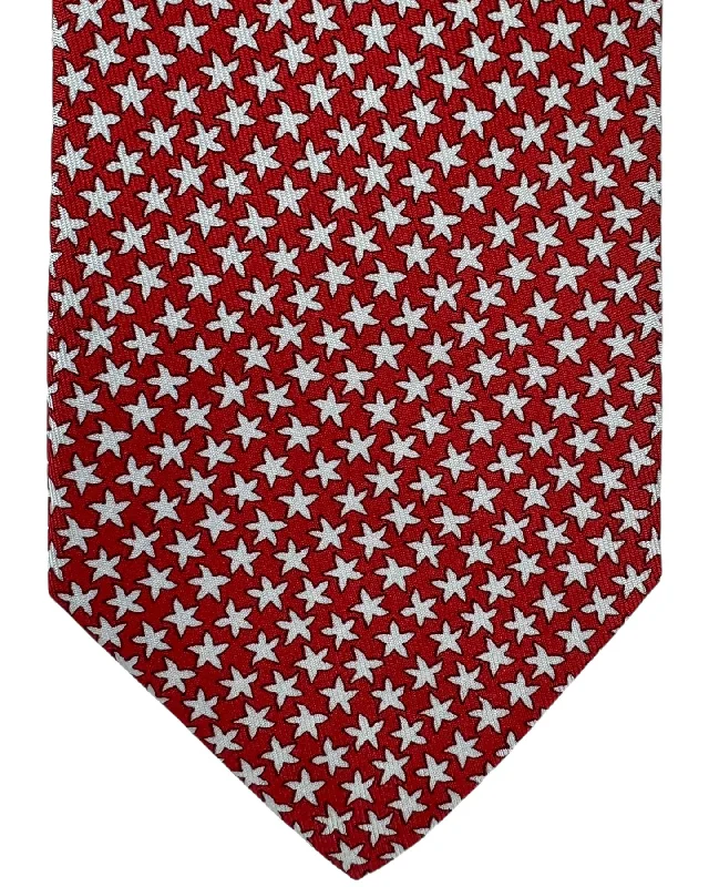 premium silk necktie options for office wear-Salvatore Ferragamo Novelty Tie Red Starfish Design