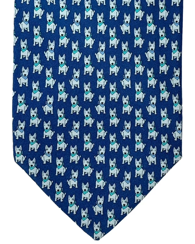 vibrant silk necktie sets for office meetings-Salvatore Ferragamo Tie Blue Terrier Dog - 2024 Collection