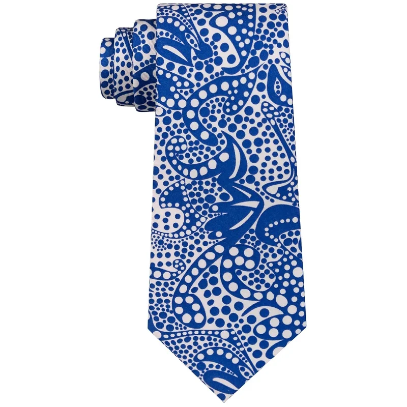 trendy silk necktie sets for office wear-Sean John Mens Botanical Paisley Self-tied Necktie, Blue, One Size - One Size