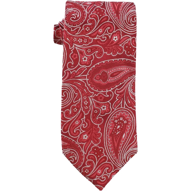 classic silk necktie patterns for business wear-Sean John Mens Paisley Self-tied Necktie, Red, One Size - One Size